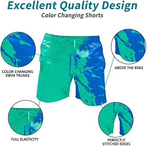 גזעי שחייה מחולקים צבעוניים לגברים, ספורט של גברים מהיר טמפרטורה יבש רגיש למכנסיים קצרים