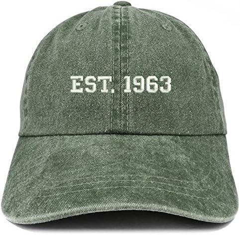 חנות הלבשה אופנתית EST 1963 רקומה - פיגמנט מתנה ליום הולדת 60 כובע שטוף