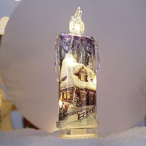 אודקווה 6 הוביל נר אלקטרוני איש שלג סנטה לילה אור אווירת חג המולד אור קישוט