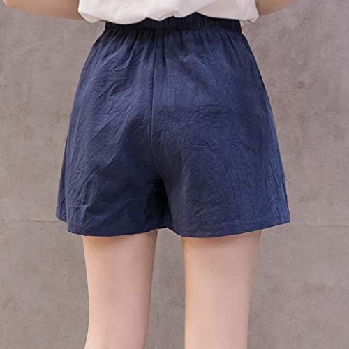 מכנסי פשתן כותנה של Zpervoba לנשים מכנסי קיץ מזדמנים עם כיסים בצבע אחיד מותניים גבוהים רגליים רחבות