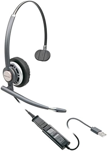 ITSPWR BUCNDLE Plantronics® Encore Pro 710 אוזניות סגנון מונאורלי למשרד, עם רכזת 4-יציאות מסוג 4, אוזניות ועידה