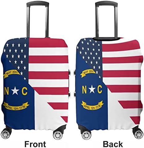 אמריקאי וצפון קרוליינה מדינת דגל נסיעות לשמירת כיסוי מזוודת מגן אלסטי רחיץ מטען מכסה מתאים 19-32 אינץ