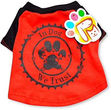 חולצת טריקו קז ' ואל של פטמונט לחיות מחמד: בכלב אנו סומכים על אדום ושחור נהדר לכלבים קטנים ובינוניים גודל
