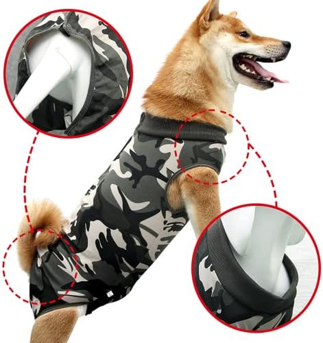 כלב ניתוח התאוששות חליפה, למנוע ליקוק כלב סרבל תינוקות מגן בגדי גוף עבור בטן פצעים התאוששות חולצה לאחר ניתוח