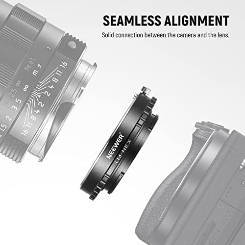 עדשת Neewer Mount Mount מתאם טבעת מיקוד ידנית התואמת לעדשת Leica M הר למצלמת סוני הר הר, התואמת ל- Sony A1
