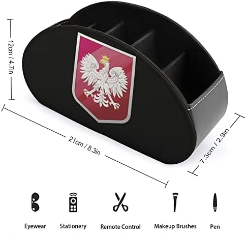 דגל פולני איגל 3 טלוויזיה מחזיקי שליטה מרחוק מארגן איפור ארגז עור PU עור אחסון בית חנות קאדי עם 5 תא