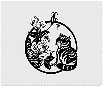 עדשת מיקרו -סיב של Azeeda 2 x 'חתול עם ורדים'