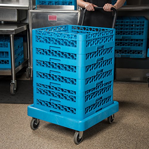 מוצרי שירות מזון קרלייל א-ז גלישה מתלה לשטיפת כלים מפלסטיק דולי, 22.5 איקס 22.5 איקס 8, כחול