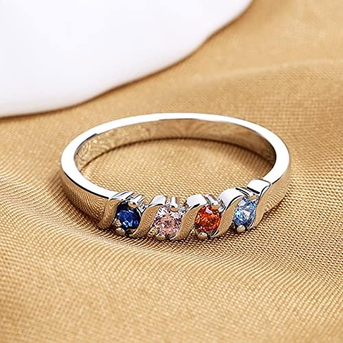 2023 חדש צבעוני ריינסטון טבעת יהלום אחד טבעת גיאומטרי מלא יהלומי טבעת כסף ריינסטון טבעת לנשים גודל