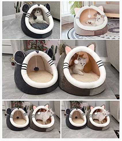 עצמי התחממות חתול מיטה-אפור עכבר צורת חם מפנק מיטה לחיות מחמד עבור קטן בינוני חתלתול כלב חתול מיטה לחיות מחמד