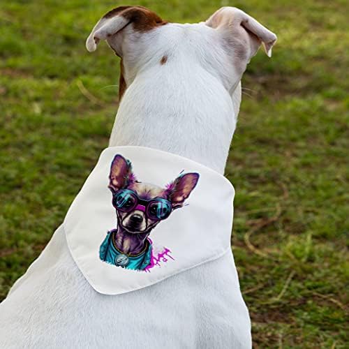 Chihuahua עיצוב מחמד בנדנה צווארון - צווארון צעיף בעלי חיים - כלב מצחיק בנדנה - S