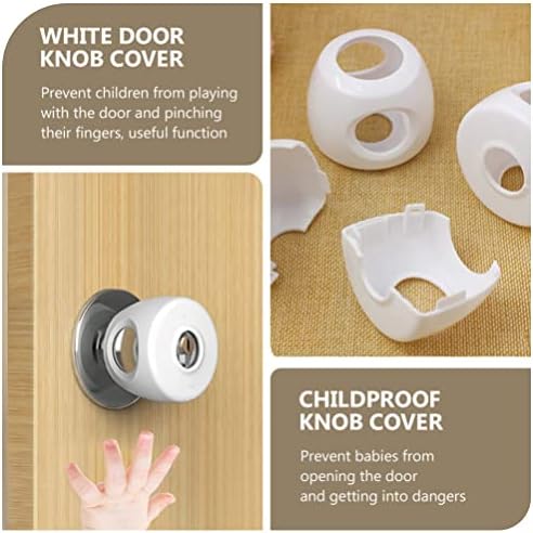 Doitool Cocket Cocket 3 PCS כפתור כפתור כפתור כפתור כפתור דלת לבנה מכסה מגן על פגוש פקק פקק ציוד בטיחות לתינוק