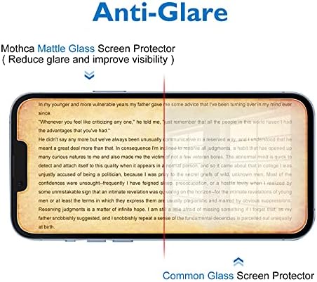 מגן מסך זכוכית MOTHCA מט לאייפון 14/iPhone13/13 Pro אנטי-גלגול ואנטי אצבע טביעות זכוכית מחוסמת