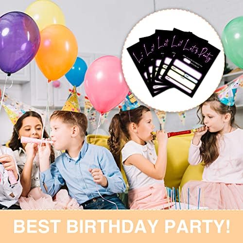 הזמנות למסיבת יום הולדת, 20 קלפים עם מעטפות, Let's Party, מבוגרים לילדים ציוד לחגיגת חגיגת חגיגות לבנים - A25