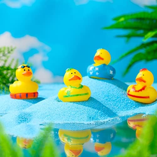 24 יח 'חוף קיץ חוף הוואי ברווזי גומי באמבט צעצועים ברווזים צהובים מיני ברווזים למתנות ליום הולדת