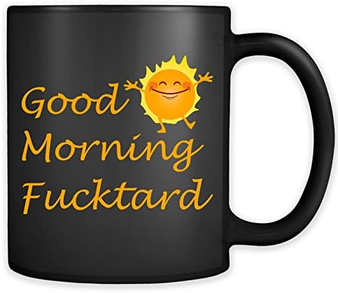 Joaiachy בוקר טוב ספל Fucktard - כוס קפה מבוגרים התקפית מצחיקה.