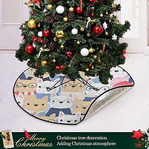 מחצלת עץ חג המולד של כלב עץ עץ אטום למים שטיח מחצלת מטען תחת עץ חג המולד אביזר לקישוטי מסיבת חג חג המולד 28 אינץ