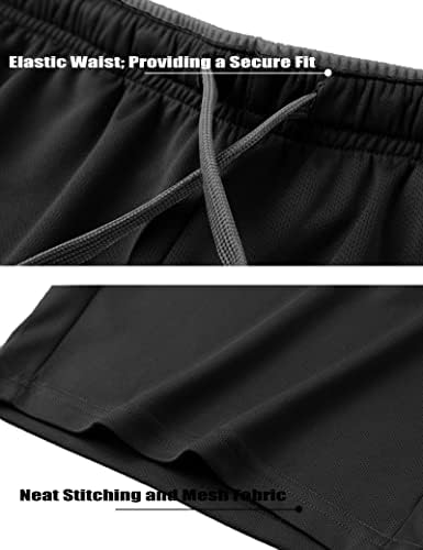 מכנסיים קצרים לגברים של Magcomsen 3 חבילות רשת רשת אימון מכנסיים אתלטים אתלטי עם כיסים משיכת
