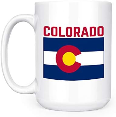 דגל מדינת קולורדו-ספל תה קפה דו צדדי דלוקס 15 עוז