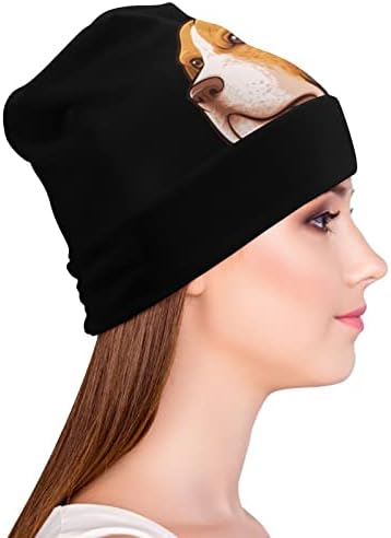 דיוקן ביגל כלב כובע כפה רכה וחמה כובע כובע גולגולת כובע גולגולת כובע שינה ליוניסקס