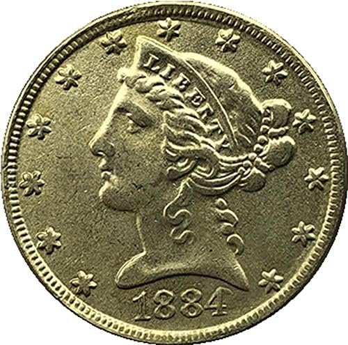 1884 אמריקה חירות נשר מטבע נשר מצופה זהב מצופה זהב מעתק מטבע מועדף מטבע זיכרון מטבע אספנות מטבע