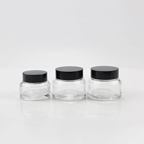 10 מיכלי זכוכית עגולים הניתנים למילוי בקבוקי קרם ריקים בקבוקי משחה