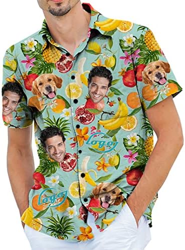 חולצה הוואי בהתאמה אישית עם פרחים מותאמים אישית כפתור קז'ואל כפתור למטה חולצות לגברים בהתאמה אישית חולצות אננס