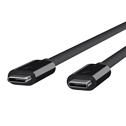 כבל USB C של Belkin - Thunderbolt 3, 6.5 רגל/2 מטר, USB C לסוג כבל U USB C, טעינה מהירה עד 100 וואט, העברה