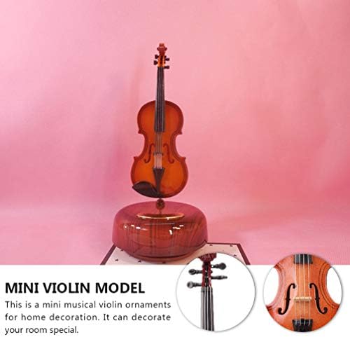 קופסת מוזיקת ​​כינור Besportble עם סיבוב בסיס מוזיקלי מכשיר מיניאטורי פסל פסל שולחן עבודה קישוט תוכנת אמנות