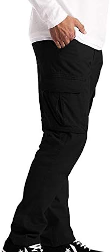מכנסי מטען ארוכים לגברים מכנסי מטען עבודה ללבוש קרב מטען בטיחות 6 מכנסיים מלאים מכנסיים אלסטיים מכנסיים