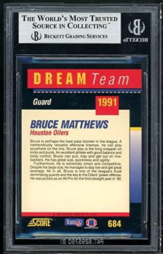 כרטיס ברוס מתיוס 1991 ציון צוות חלומות חתימה אותנטית 684 BGS