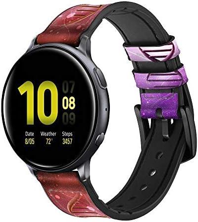 CA0375 DNA קוד גנטי עור & סיליקון רצועת רצועת שעונים חכמה עבור Samsung Galaxy Watch, Watch3 Active, Active2,