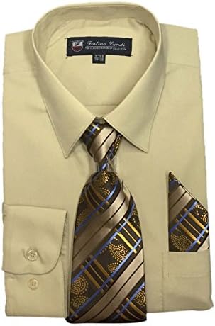 חולצת שמלות שרוול ארוך של פורטינו לנדני עם עניבה וממחטה תואמים