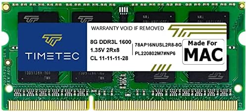 ערכת Timetec 32GB תואמת ל- Apple DDR3L 1600MHz PC3L-12800 CL11 עבור IMAC SODIMM MODULE MODULE MAC שדרוג RAM
