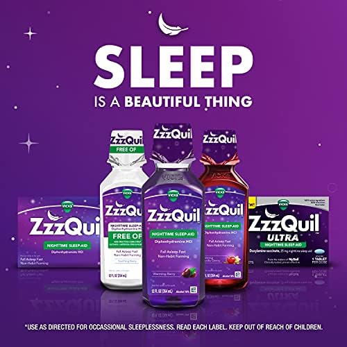 זצקיל, נוזל סיוע לשינה בלילה, 50 מ ג דיפנהידרמין, מס ' 1 מותג סיוע לשינה, להירדם מהר, ללא הרגל להרכיב, התחממות