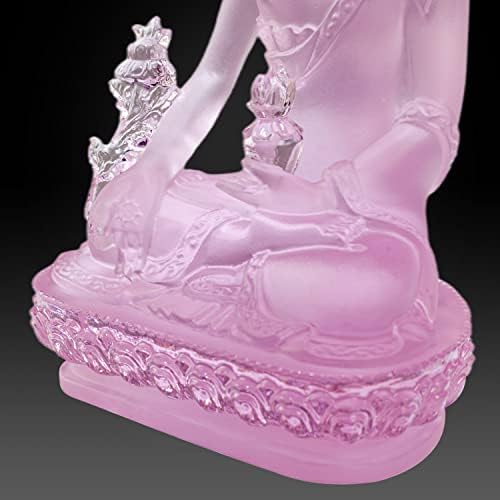 Houlu Small Crystal Medicine Buddha פסל לעיצוב בית מקורה, 4.33 בלאולי קריסטל ריפוי בודהה פסלון
