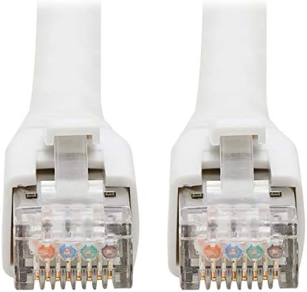 Tripp Lite Cat8 כבל Ethernet נטול נטול, כבל תיקון רשת מוסמך 25 גרם/40 גרם, 22 AWG S/FTP, POE, לבן, 50 רגל.