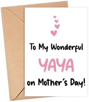 ליאיה הנפלאה שלי בכרטיס יום האם - כרטיס יום אמהות של יאיה - כרטיס יאיה - מתנה עבורה - לכרטיס YAYA הנפלא שלי