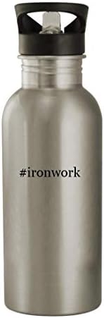 מתנות Knick Knack Ironwork - 20oz נירוסטה hashtag בקבוק מים חיצוני, כסף