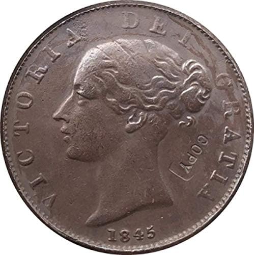 בריטניה 1845 מטבעות העתקה מתנה מטבע מטבע חידוש