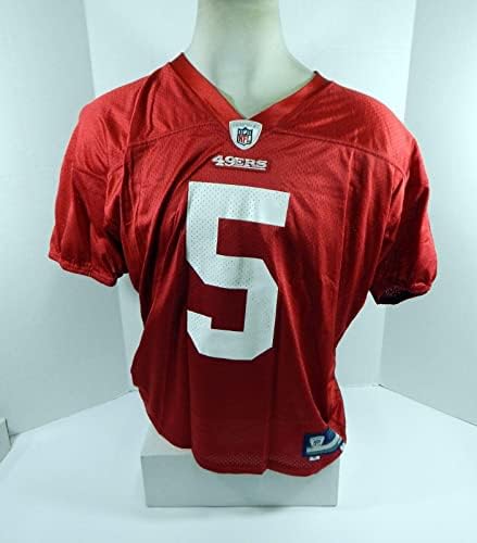 2009 סן פרנסיסקו 49ers 5 משחק הוציא תרגול אדום ג'רזי XL DP34725 - משחק NFL לא חתום בשימוש בגופיות