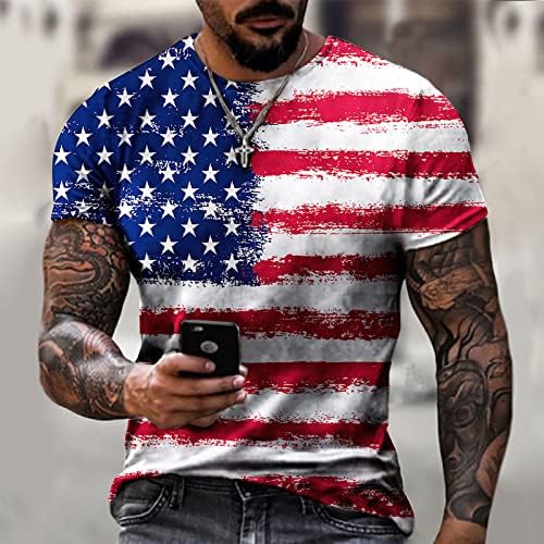 דגל אמריקאי מתאים לחולצת חוף מודרנית גברים עם כפתורים בתוספת חולצות צווארון גודל