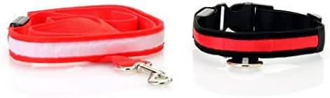 רצועת חיות מחמד של בטיחות LED ופיטולית צווארון כלבים אדום קטן
