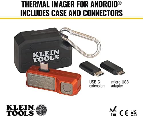 כלים של קליין TI220 Imager תרמי למכשירי אנדרואיד, מצלמת הדמיה תרמית, 10,800 פיקסלים, שלוש פלטות צבע,