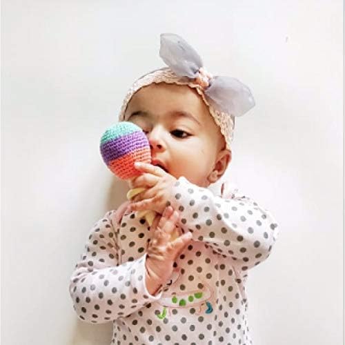 שומי-עץ סרוגה שייקר רעשן לתינוקות - חושי התפתחותית מוסיקלי בקיעת שיניים צעצוע-גיל 6 חודשים+