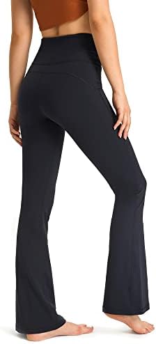 מכנסי יוגה של התלקחות טורבופיט לנשים חמאה חמאה רכה מותניים מכנסיים מגפיים.