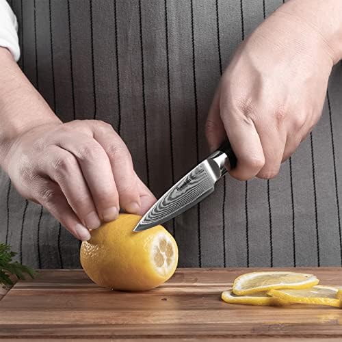 סכין שף בומלונה 8 + סכין קילוף 3.5 - סכין מטבח מזויפת פלדה סופר 10 עם ידית גרם 10