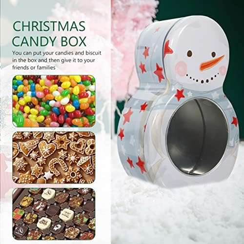 דויטול חג המולד סוכריות צנצנת שלג צורת-מתכת קוקי פחיות עם מכסים להענקת מתנות-דקורטיבי חג המולד סוכריות