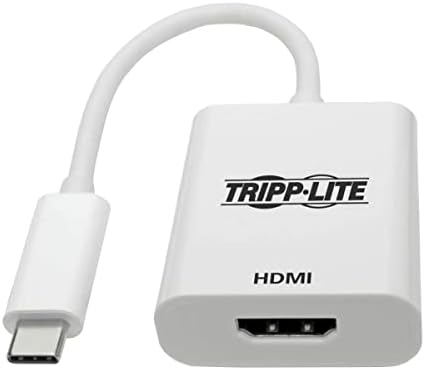 Tripp Lite USB C ל- HDMI מתאם, Thunderbolt 3 ל- HDMI מתאם, GEN 1, 4K HDMI @ 60 הרץ, 4: 4: 4, לבן
