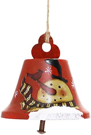 חג המולד מצויר ברזל מחושל מצויר ביד זקן איש שלג פעמון פעמון עץ חג המולד תליון עמוד עמוד מרפסת קדמית